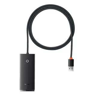 Produktfoto för Baseus Hub 4in1 Lite Series USB to 4x USB 3.0 1m (Black) USB Hub - USB 3.0 - 4 porte - Svart