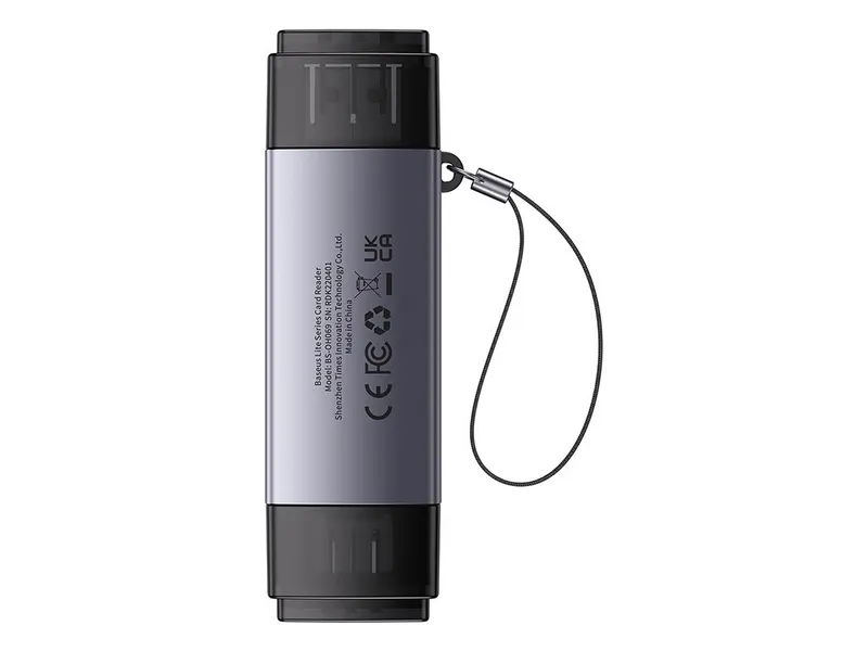 Alternativ bild 0 för Baseus Lite Series SD/TF memory card reader USB + USB-C (gray)