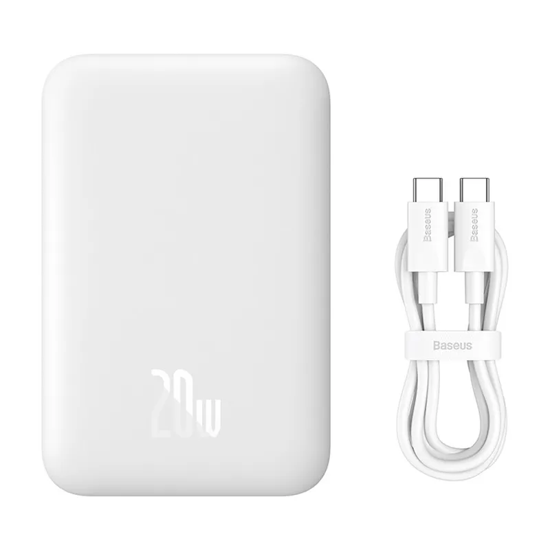 Alternativ bild 0 för Baseus Magnetic Mini 6000mAh 20W MagSafe Magnetic Power Bank (Black) PowerBank - Vit - 6000 mAh