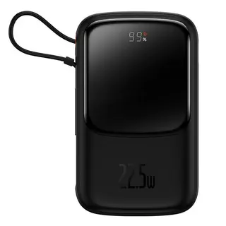 Produktfoto för Baseus Qpow PRO with cable 10000mAh 22.5W (Black) PowerBank - Svart - 10000 mAh