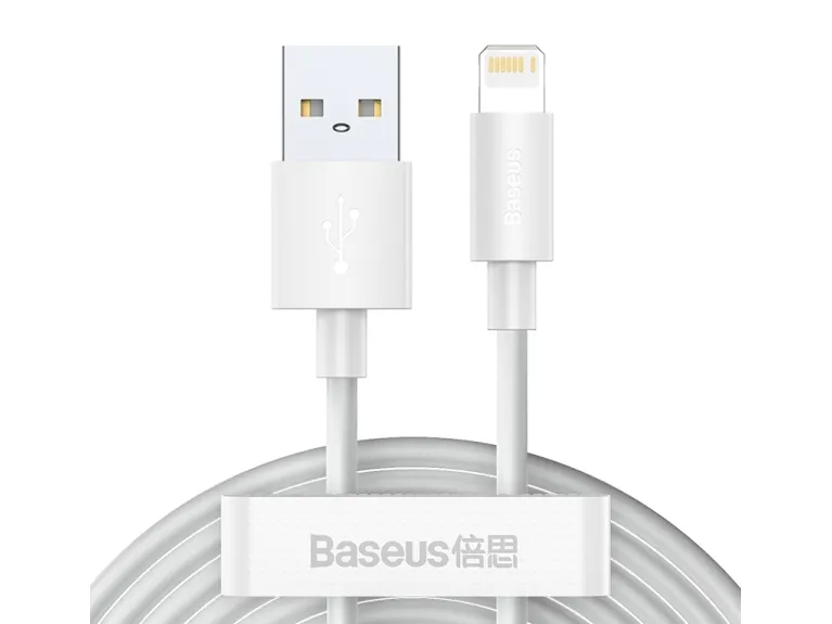 Alternativ bild 0 för Baseus Simple Wisdom Data Cable Kit USB to Lightning 2.4A (2PCS/Set）1.5m White