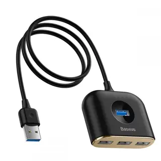 Produktfoto för Baseus Square round 4-in-1 USB Hub - USB 3.0 - 4 porte - Svart