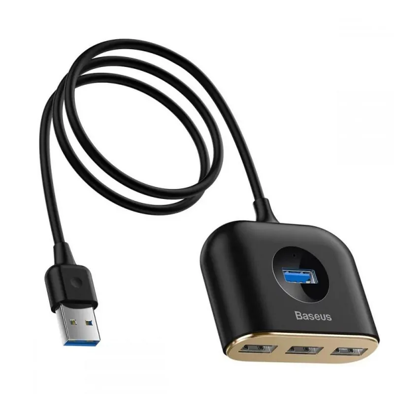 Alternativ bild 0 för Baseus Square round 4-in-1 USB Hub - USB 3.0 - 4 porte - Svart