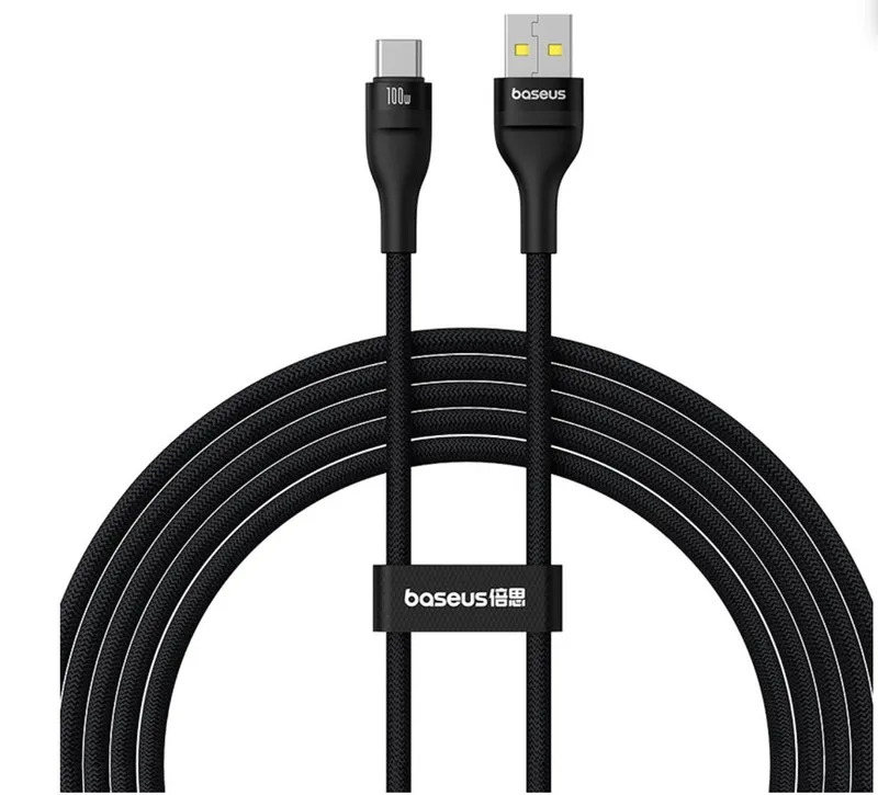 Alternativ bild 0 för Baseus USB-A till USB-C-kabel, 100W, 2m - Svart