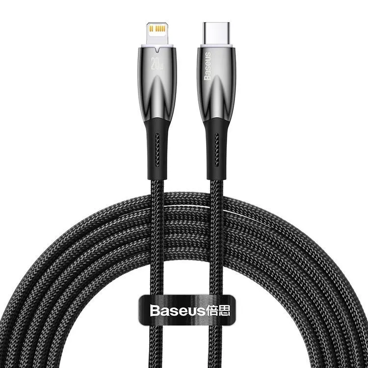 Alternativ bild 0 för Baseus USB-C cable for Lightning Glimmer Series 20W 2m (Black)