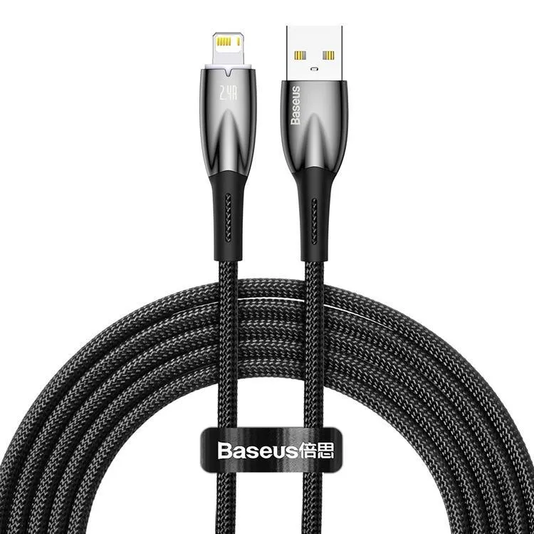 Alternativ bild 0 för Baseus USB cable for Lightning Glimmer Series 2.4A 2m (Black)