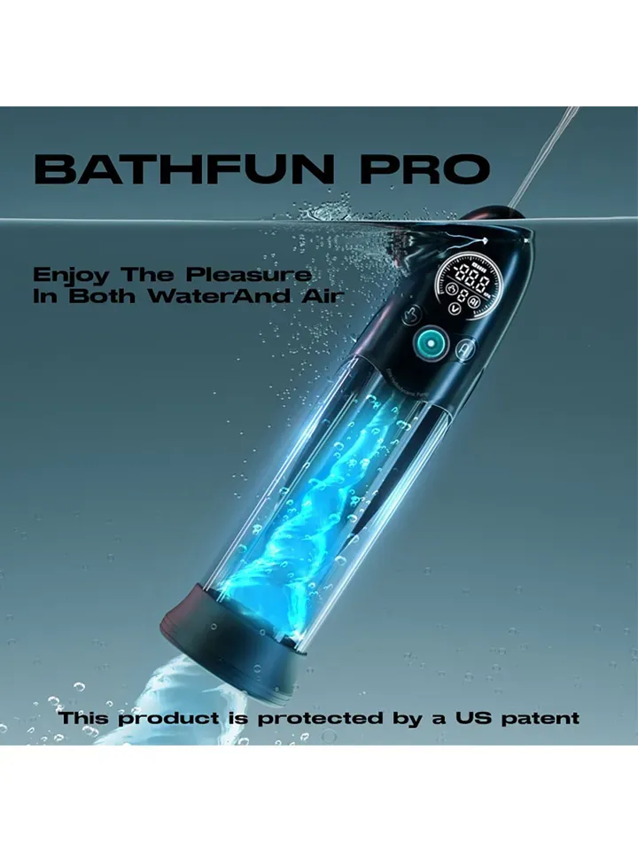 Bild 2 för BathFun Pro Dual-Use Water & Air Massager Automatisk penispump