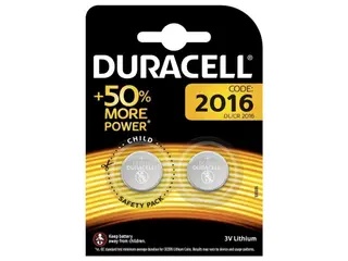 Produktfoto för BATTERI  DURACELL CR2016 2ST LITHIUM | Beijerbygg Byggmaterial