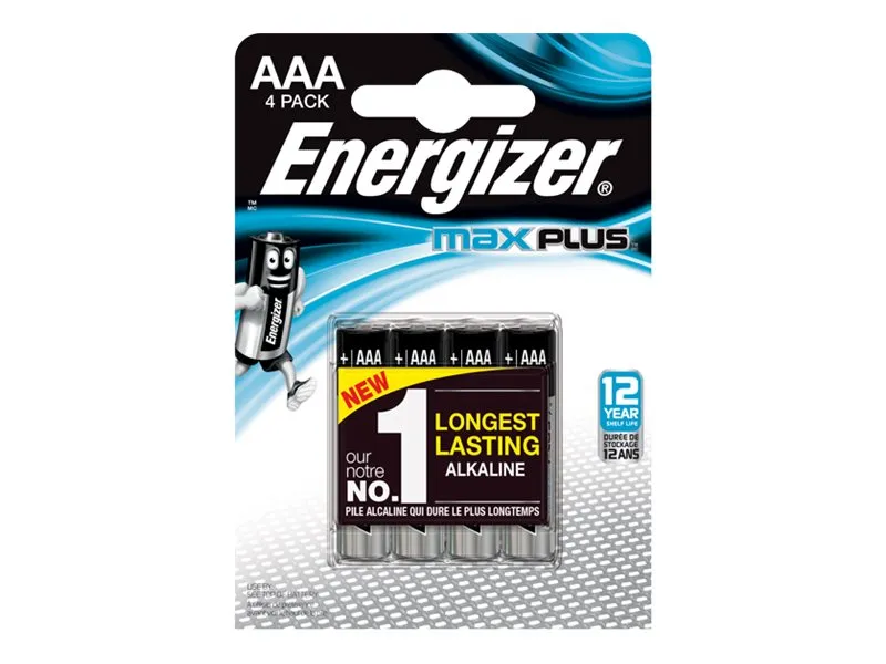 Alternativ bild 0 för Batteri Energizer® Alkaline Max Plus™, AAA, 1,5 V, pakke a 4 stk