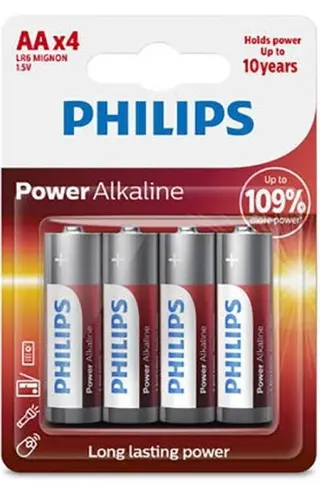 Produktfoto för BATTERI LR06 4B POWERALKALINE AA 4ST BLISTER | Beijerbygg Byggmaterial