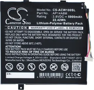 Produktfoto för Batteri till Acer A3-A20FHD mfl