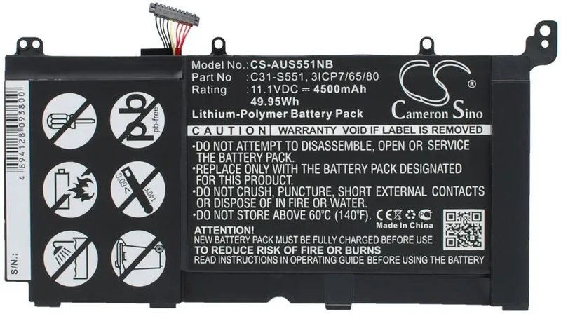 Alternativ bild 0 för Batteri till Asus VivoBook S551L mfl