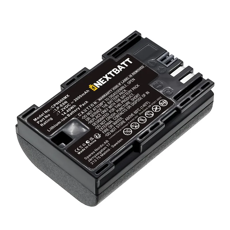 Alternativ bild 0 för Batteri till Canon EOS 70D, 5D Mark II/ III etc. 1900mAh, 7.4V