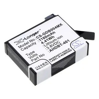 Produktfoto för Batteri till GoPro HD Hero 4 AHDBT-401, 1160mAh