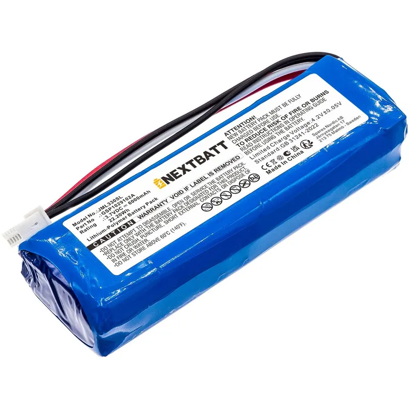 Alternativ bild 0 för Batteri till JBL GSP1029102A, Charge 3 Högtalare 6000mAh, 3.7V