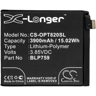 Produktfoto för Batteri till OnePlus 8 Pro, 3900mAh, 3.85V