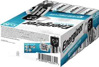 Produktfoto för Batterier energizer alkaline max plus c, pakke a 20 stk.