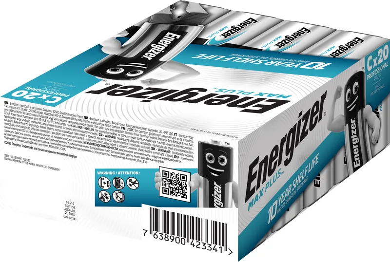Alternativ bild 0 för Batterier energizer alkaline max plus c, pakke a 20 stk.