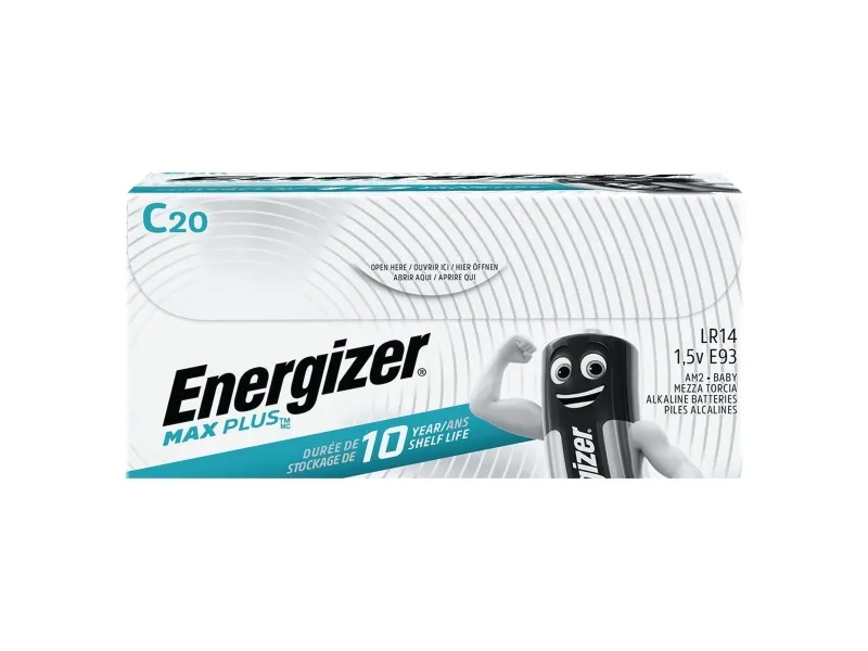 Alternativ bild 0 för Batterier energizer alkaline max plus c, pakke a 20 stk.