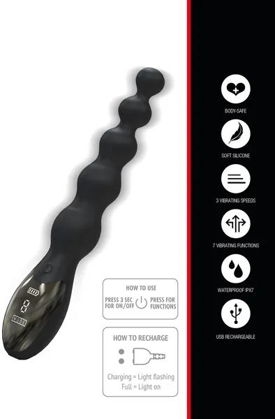 Bild 2 för Beaded Anal Power Vibrator 24 cm