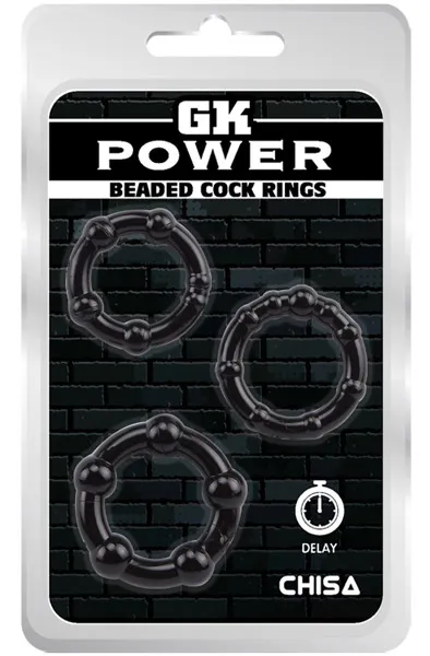 Bild 1 för Beaded Cock Rings Set Black Penisringar paket