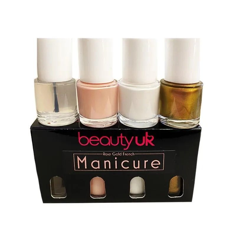 Alternativ bild 0 för Beauty UK Rose Gold French Manicure Set 4x9ml