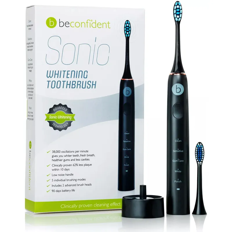 Bild 1 för Beconfident Eltandborste Sonic Elektrisk Whitening Tandborste svart/roséguld