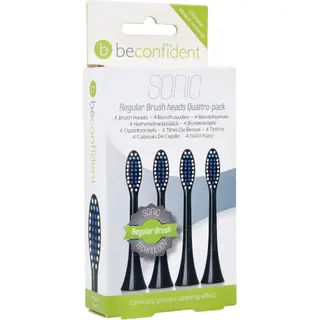Produktfoto för Beconfident Sonic Tandborsthuvud Regular svart 4-pack
