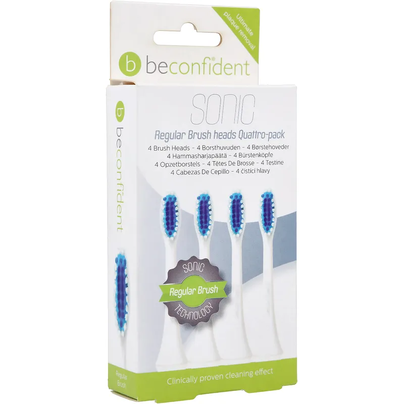 Bild 1 för Beconfident Sonic Tandborsthuvud Regular vit 4-pack