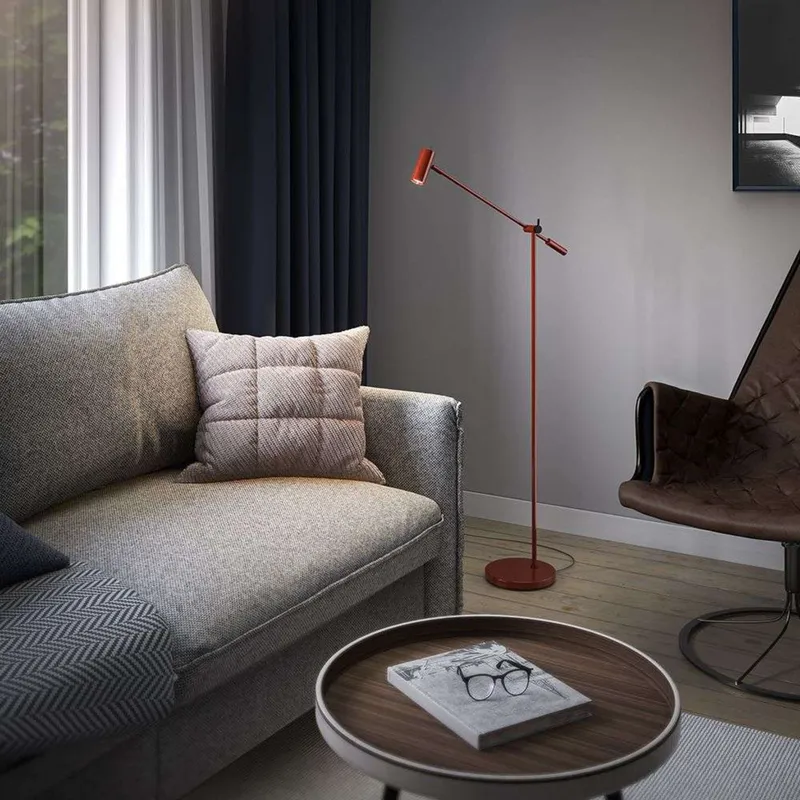 Bild 2 för Belid - Cato Golvlampa Dim. Blank Ruby Röd/Matt Svart