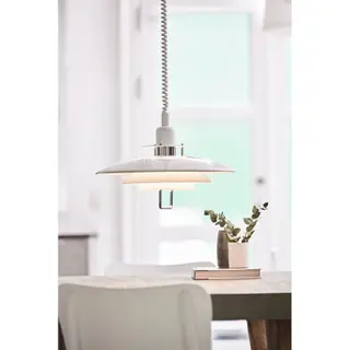 Produktfoto för Belid - Primus II Pendel Ø43 Vit/Krom E27 Belid