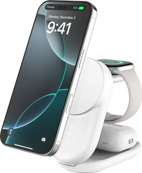 Alternativ bild 0 för Belkin UltraCharge 3-i-1 Qi2 trådlös laddare (vit)