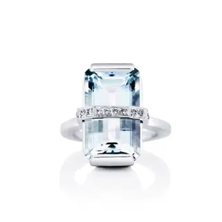 Produktfoto för Bend Over - Aquamarine Ring Guld 15.00 mm