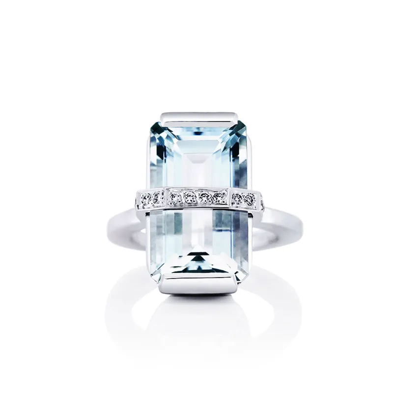 Alternativ bild 0 för Bend Over - Aquamarine Ring Vitguld 15.00 mm