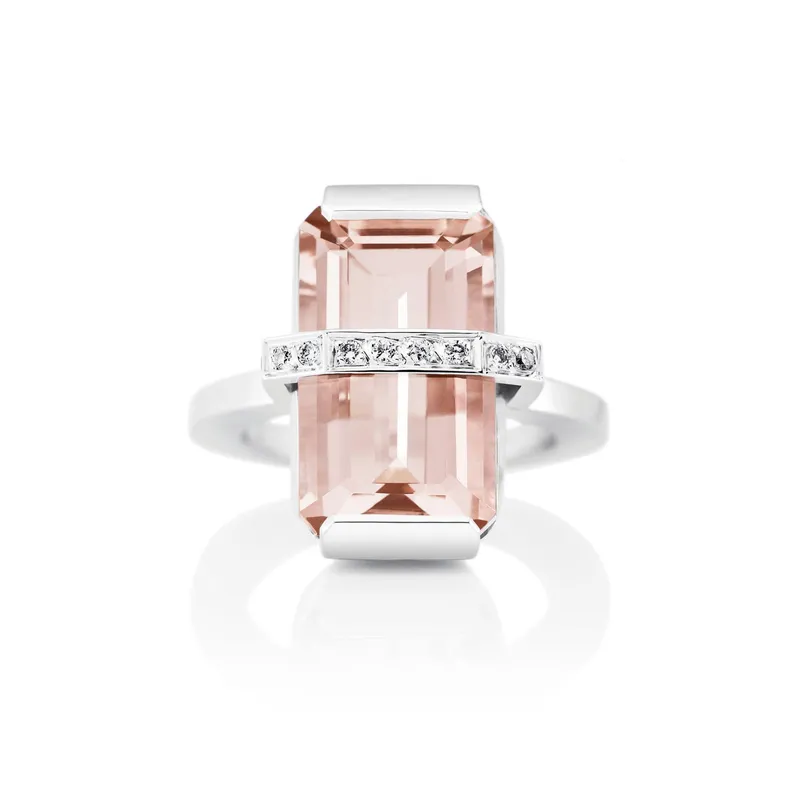 Alternativ bild 0 för Bend Over - Morganite Ring Vitguld 15.00 mm