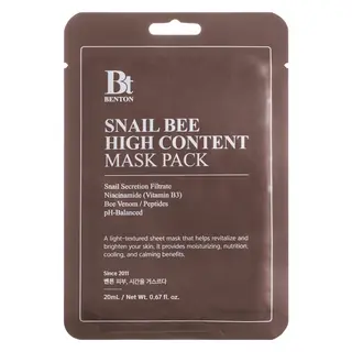 Produktfoto för Benton Snail Bee High Content Mask Pack 1 unit 20 g