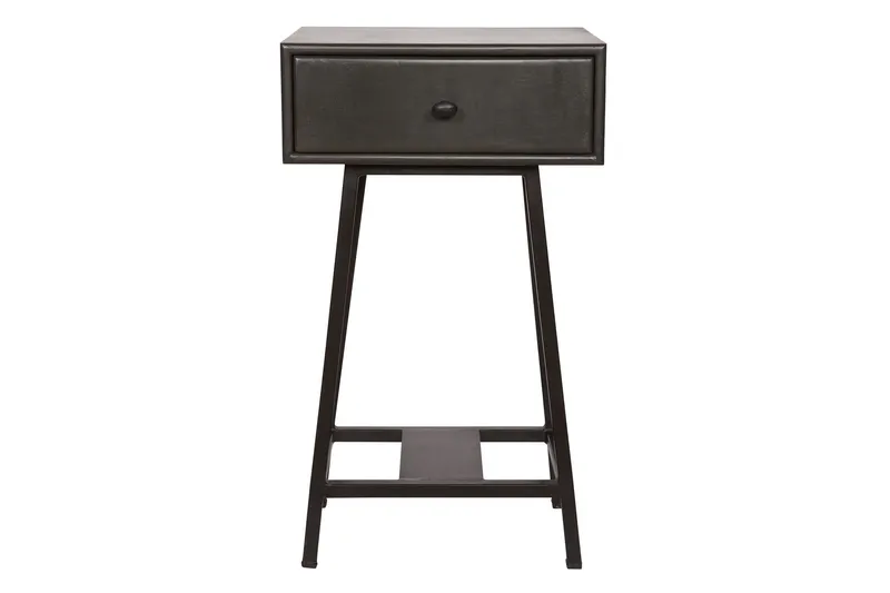 Bild 1 för BEPUREHOME Collection sidobord, w. 1 l&aring;da - svart mangotr&auml; och svart metall (40x30)