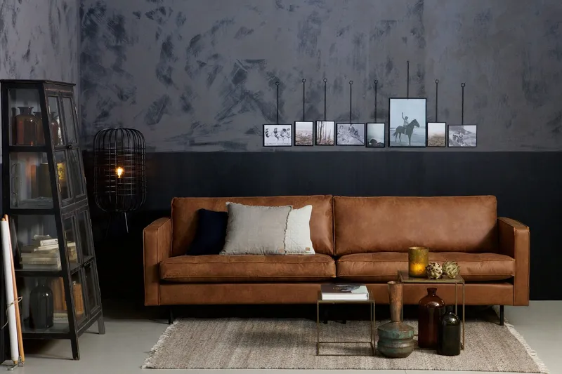 Bild 2 för BEPUREHOME Rodeo 3-sits soffa - konjaktyg