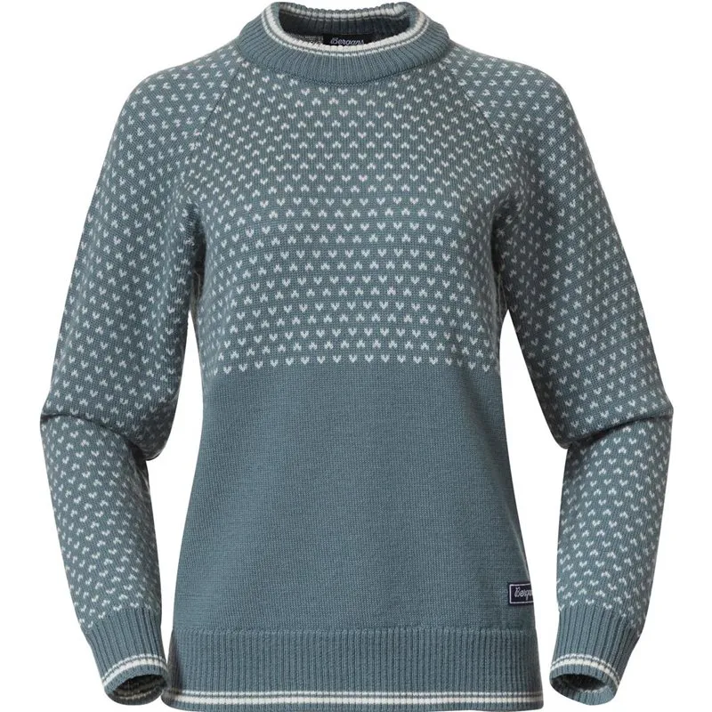 Alternativ bild 0 för Bergans Alvdal Wool Jumper Women Grey Sage/Vanilla White