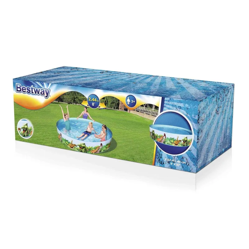 Bild 2 för Bestway 55001, Pool med ram, 1612 l, 3 År, PVC, Vinyl, Multifärg