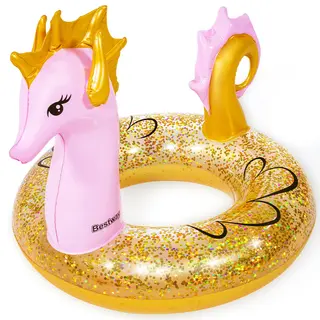 Produktfoto för Bestway Badring Sjöhäst Glitter 115 cm