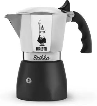 Produktfoto för Bialetti Brikka, Mokabryggare, 0,1 l, Svart, Rostfritt stål, Gjuten aluminium, 2 koppar, Termoplast