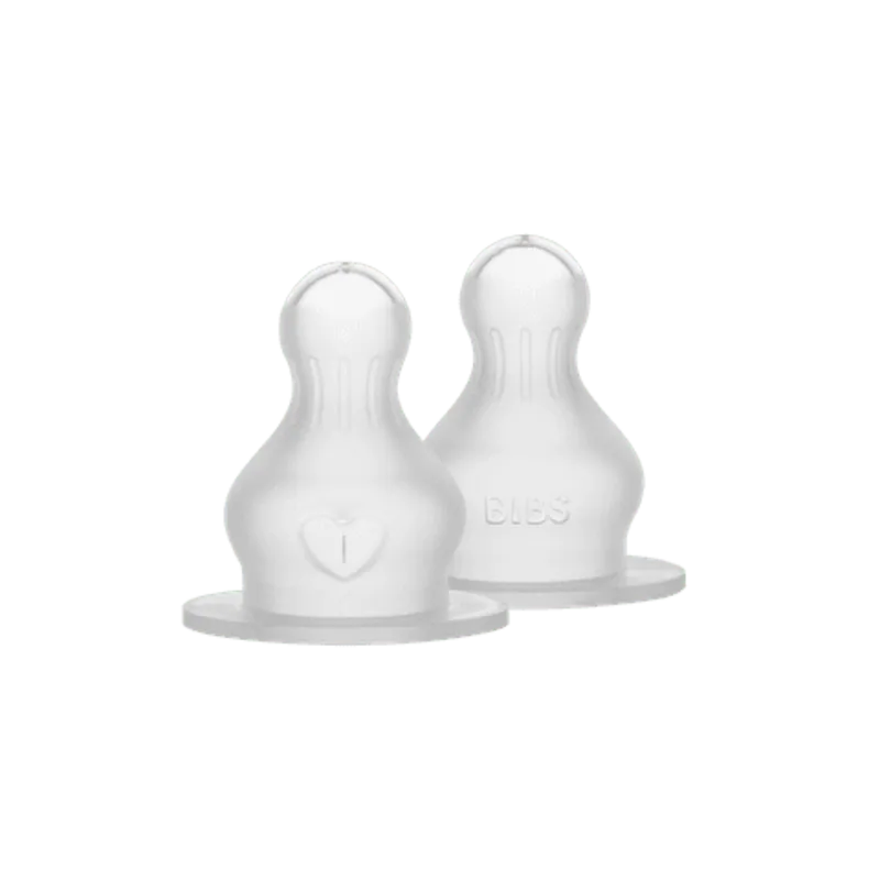 Bild 1 för BIBS Baby Bottle Nipple Round Silicone Medium Flow 2-pack
