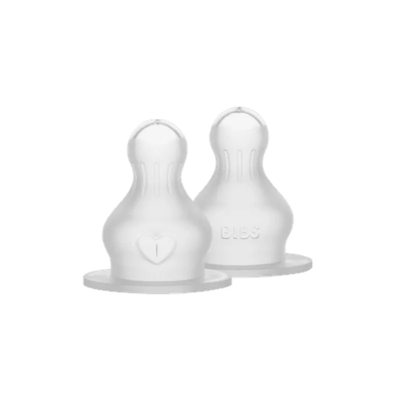 Bild 2 för BIBS Baby Bottle Nipple Round Silicone Medium Flow 2-pack