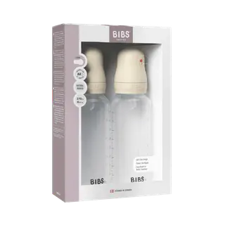 Produktfoto för BIBS Baby Bottle Round Silicone Medium Flow Ivory 270 ml 2-pack