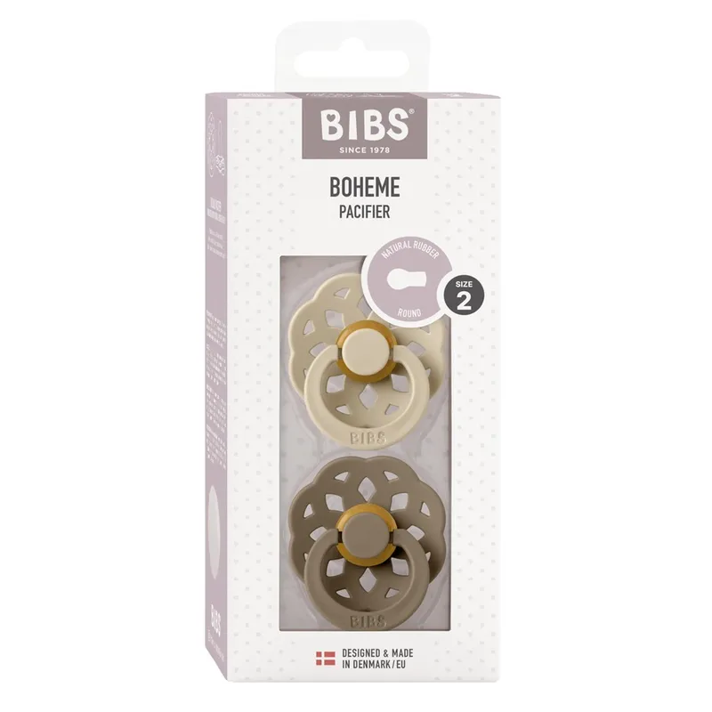 Bild 2 för BIBS Boheme Latex Size 2 Vanilla/Dark Oak 2-pack