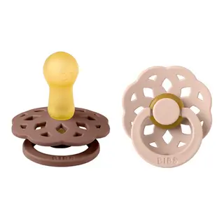 Produktfoto för BIBS Boheme Latex Size 2 Woodchuck/Blush 2-pack