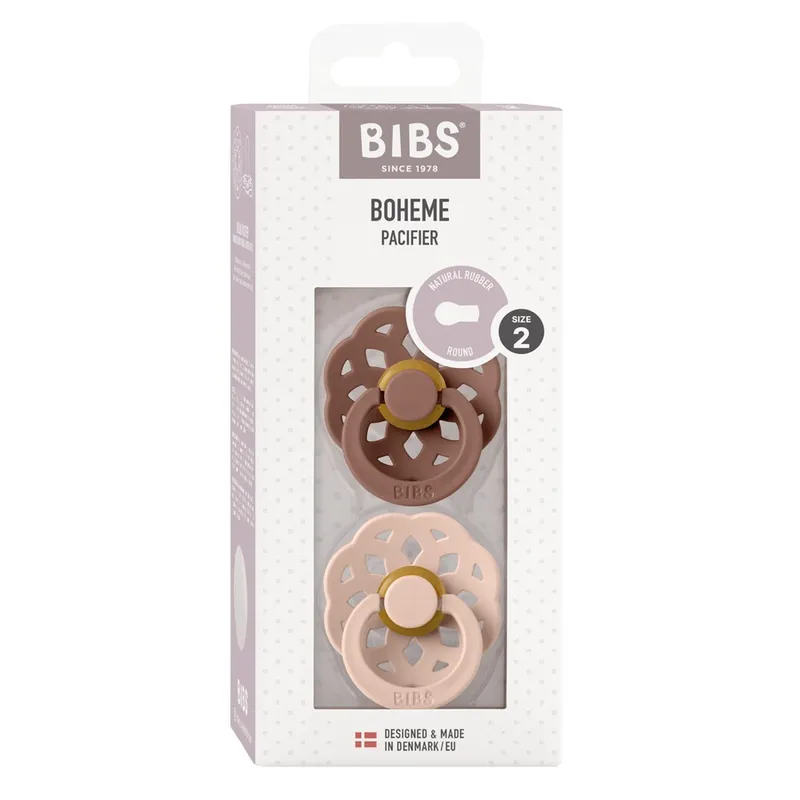 Bild 2 för BIBS Boheme Latex Size 2 Woodchuck/Blush 2-pack