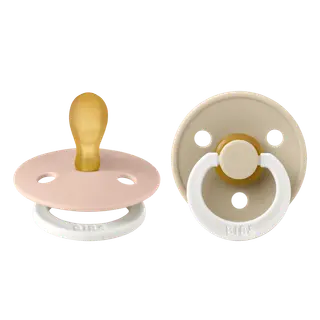 Produktfoto för BIBS Colour Latex Size 1 Symmetric Blush GLOW/Vanilla GLOW 2-pack