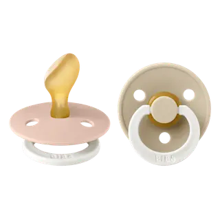 Produktfoto för BIBS Colour Latex Size 2 Anatomical Blush GLOW/Vanilla GLOW 2-pack